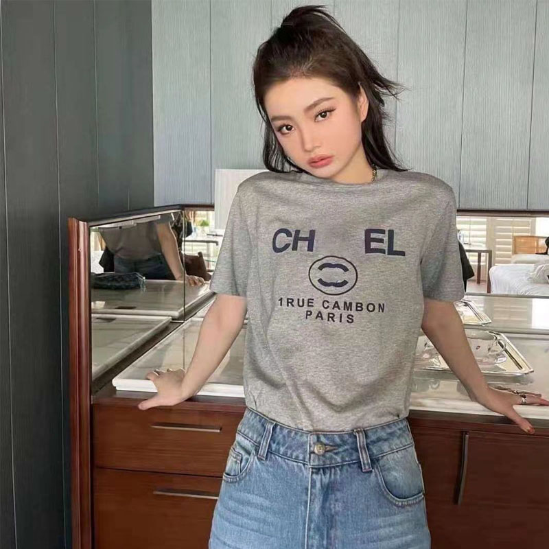 Designer T-shirt Men's and women's wear French fashion luxury plus-size women's crew neck top C letter pattern printed short sleev-image-966938916
