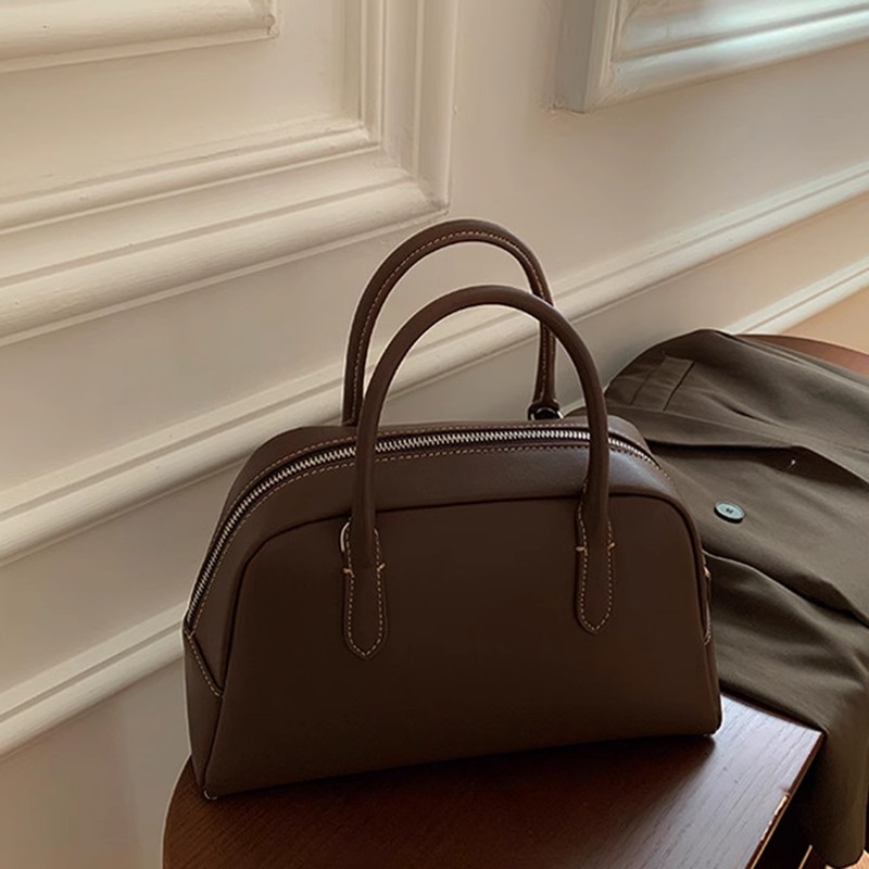 Sac Boston de marque de créateur coréen, sac à main véritable, fourre-tout minimaliste printemps été à la mode et polyvalent, sac de trajet en cu