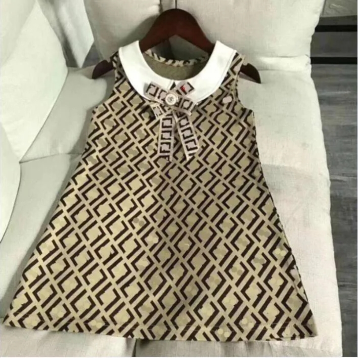 Baby Designer Girls Princess Dresses Kids Summer Sleeveless Vest Dress Cotton Children Plaid Skirts Girl Skirt 1-7 Years Clothes 11-image-1033366864