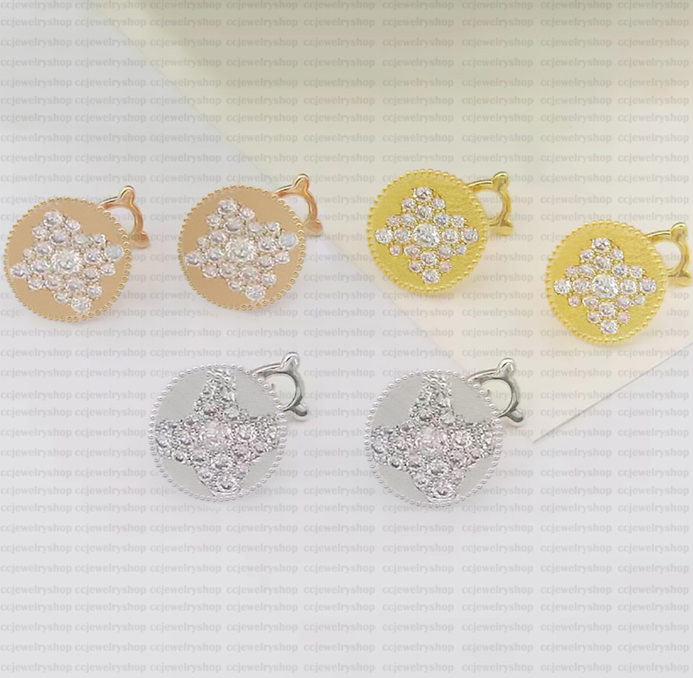 18K Gold Plated High Quality earrings stud earring Classic Fashion Lover earring with Diamonds jewlery designer for Women&Girl Jewelry Women gift-image-912321861
