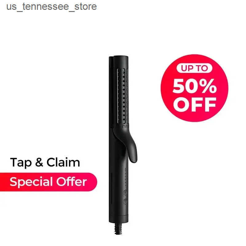 Hair Curlers Straighteners TYMO AIRFLOW-Hair Straightener and Curling Iron 2 in 1 Negative Ionic Anti-scald Curling Wand 1.25 Inch 5 Tem Dual Vol-image-1033395575