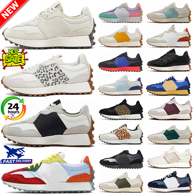new 327 Running shoes womens designer 327 sneakers mens Sea Salt vintage beige Moonbeam leopard print black white orange 327 men trainers size 36-45 