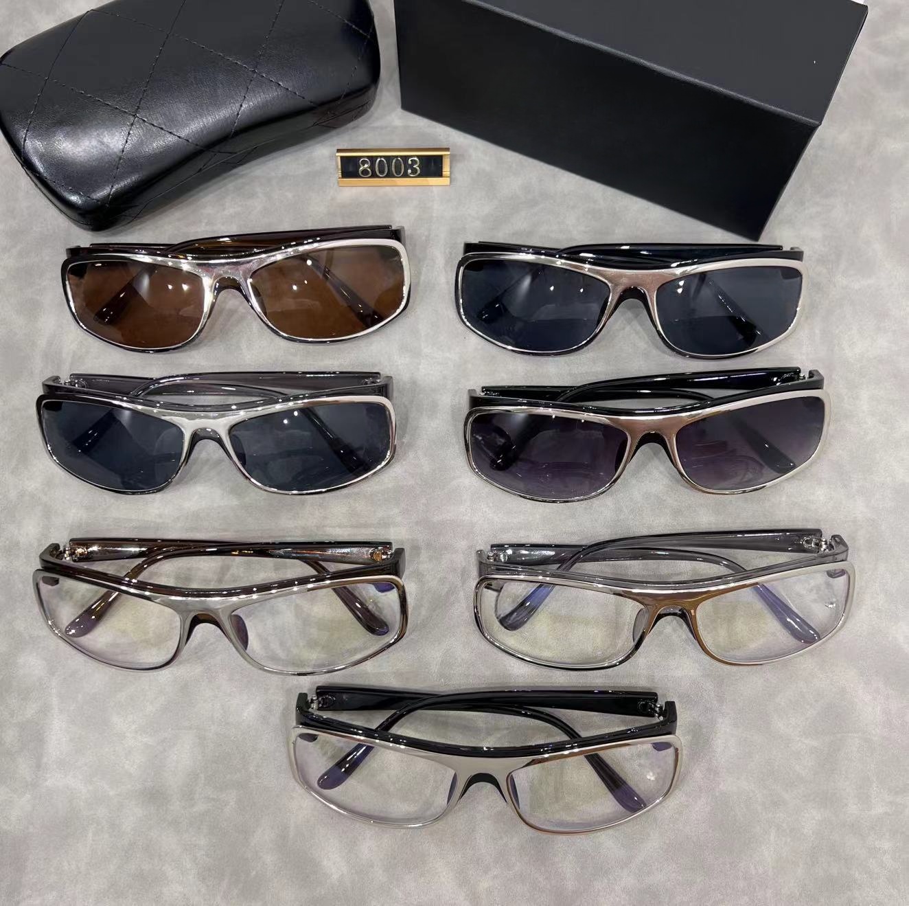Fashion Designer C8003 Sunglasses Goggle Beach Sun Glasses with box-image-966865105