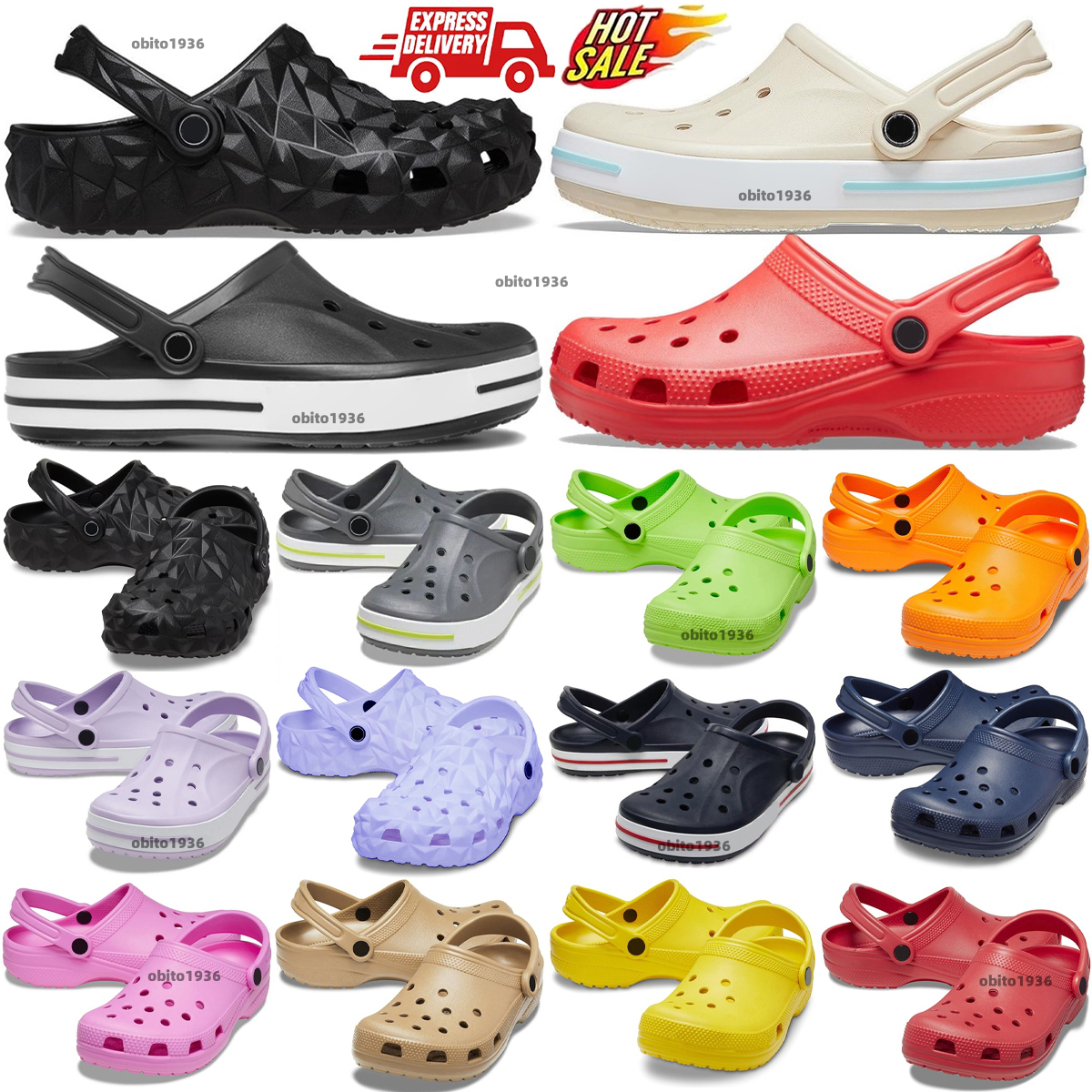 Classic Clog Free Shipping Sandals Lightning Sandal Mens Womens Beach Clogs Red Black Pink Blue Yellow brown outdoor waterproof Men Women Green Flat