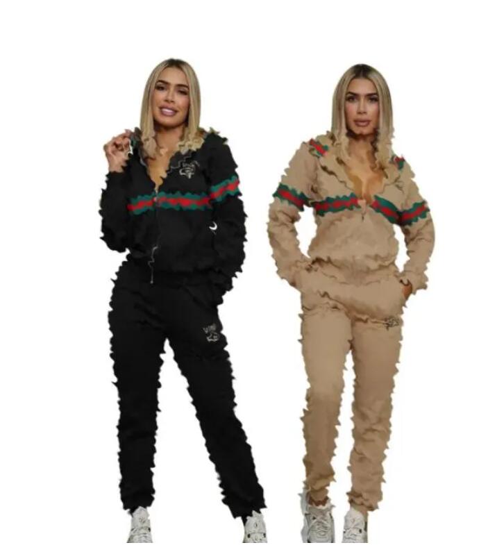 Brand Women&#039;s Tracksuit Jogging Designer Suits Women Hooded Jacket and Pants Two Piece Sets Women&#039;s Clothing-image-815320944