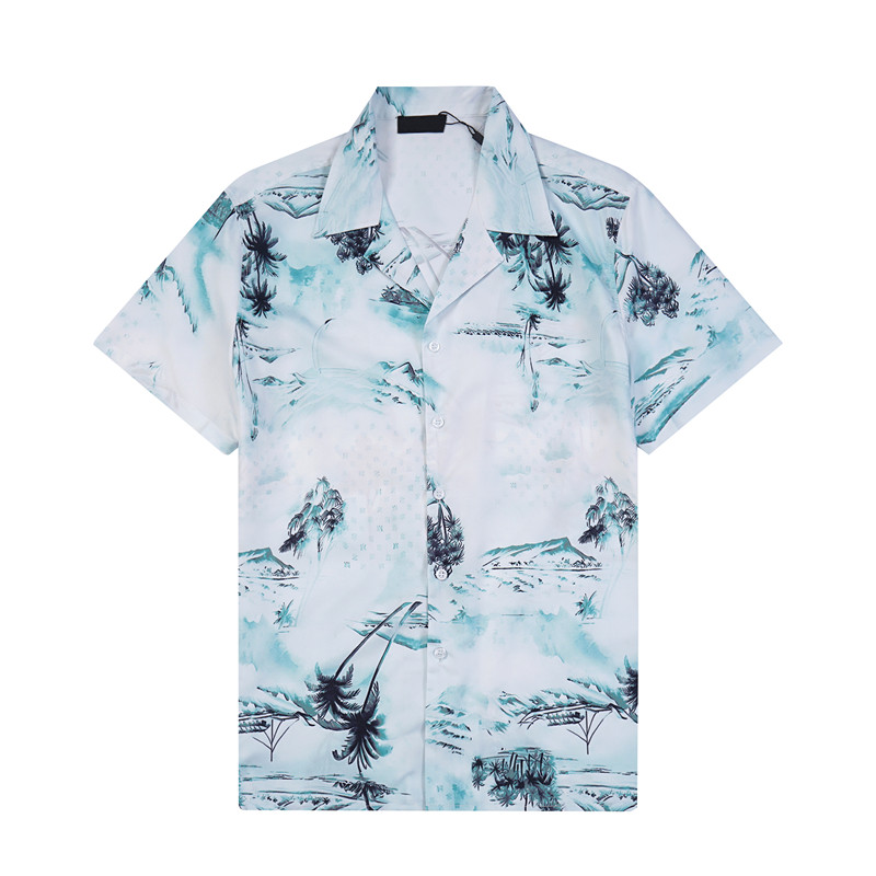 24 designers chemises shorts de plage masculines Fashion Hawaii Floral Bowling Shirts décontractés Hommes Pantalon à manches courtes Variété robe