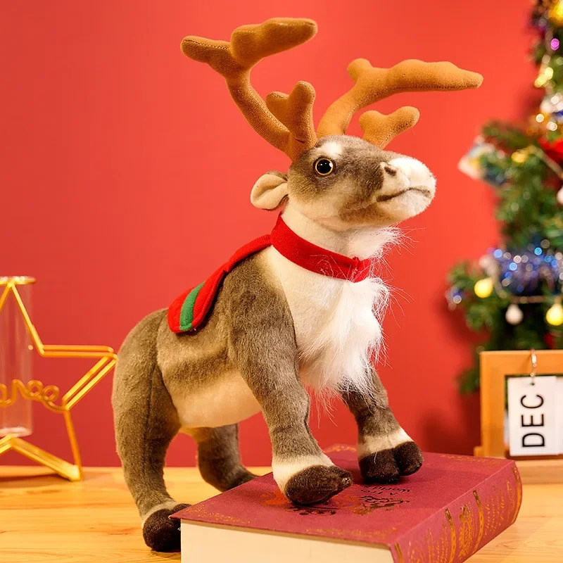 Real-life Reindeer Toy Deer Plush Doll Simulation Elk Soft Toys Merry Christmas Year Decoration Gifts 241118 H260210-image-1094747818
