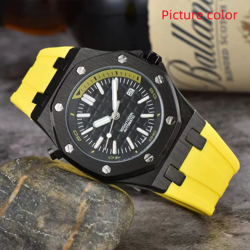 Aude WristWatches for Men 2024 New Mens Watches Three needles Quartz Watch High quality Top Luxury Brand designer clock Rubber Belt fashion Royal Mo