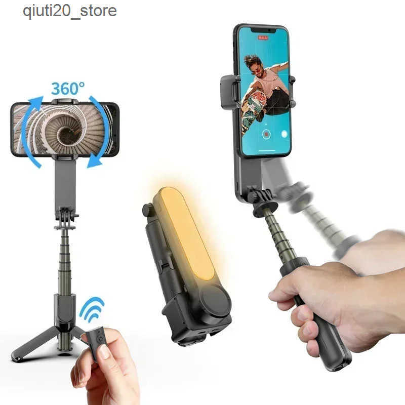 Selfie Monopods Handheld Portable Phone Stand Tripod Built-In Extension Rod Object Tracking Fold Stabilizer Adjustable Fill Light For Smartphone-image-1033744101