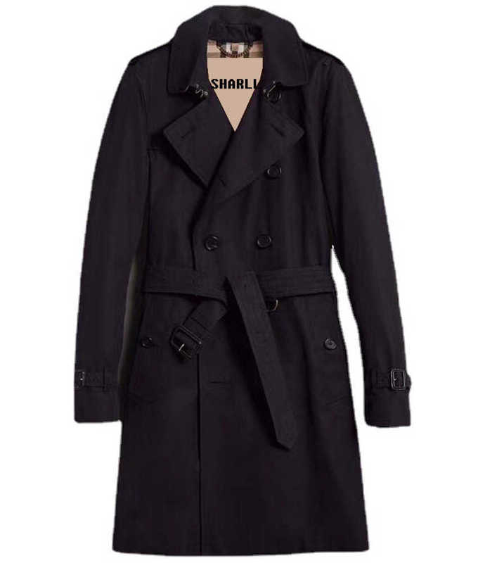 Men's Trench Coats Designer Sanderson edition mens mid length trench coat Mens Trench Coats luxury Classical Long Coats men Women Brown Black W