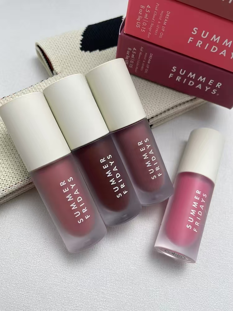 Summer Fridays 4Colors Dream Lip Oil 4.5g Lipgloss Liquid Lipstick Moisturize Smooth Makeup Lips Glaze Butter LipBalm Soft Mauve Pink Cloud LipCa-image-825713918