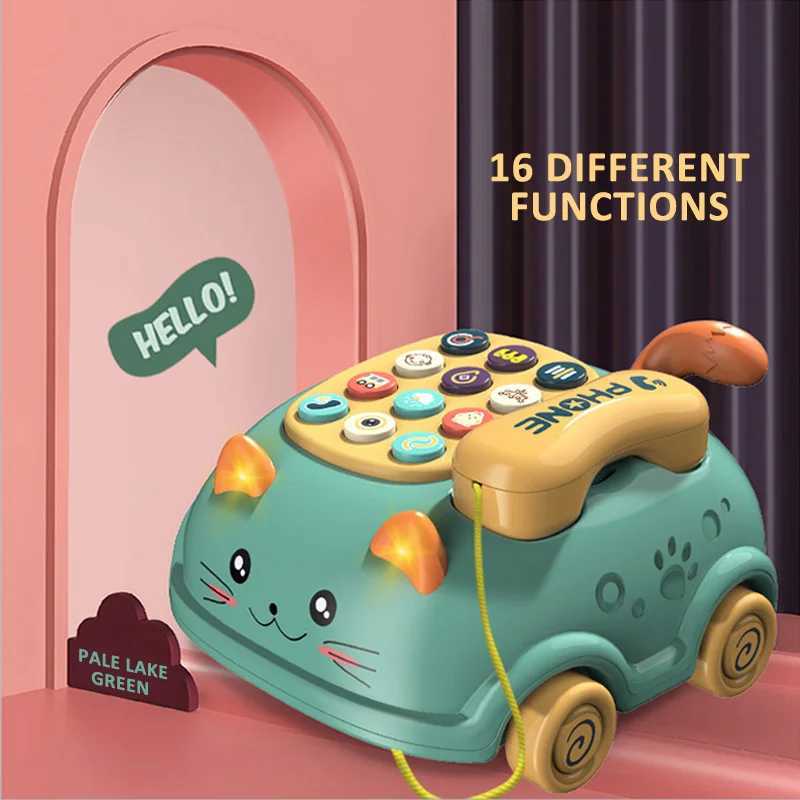 Baby Educational Learning Toys Montessori Lights Musical Piano Mobile Phone Girl Kids Children Telephone Story hineXJ241118-image-1059498043