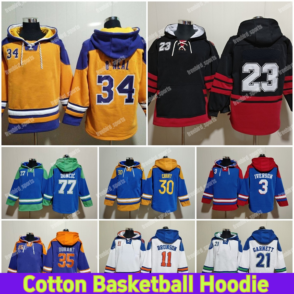 Hoodie Basketball Homme Pull Iverson Antetokounmpo James Curry Pippen Wembanyama Haliburton Fox Hill Brunson Sweat-shirt décontracté pour homme