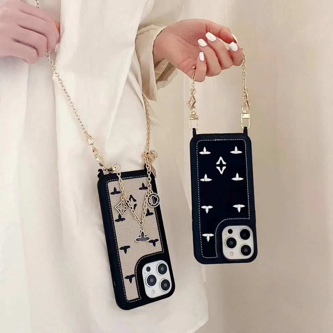 Designer iPhone Phone Case 15 14 13 Pro Max Luxury LU Textile Chain Hi Quality Purse 18 17 16 15pro 14pro 13pro 12pro 12 Case with Logo Gift Box-image-967174516