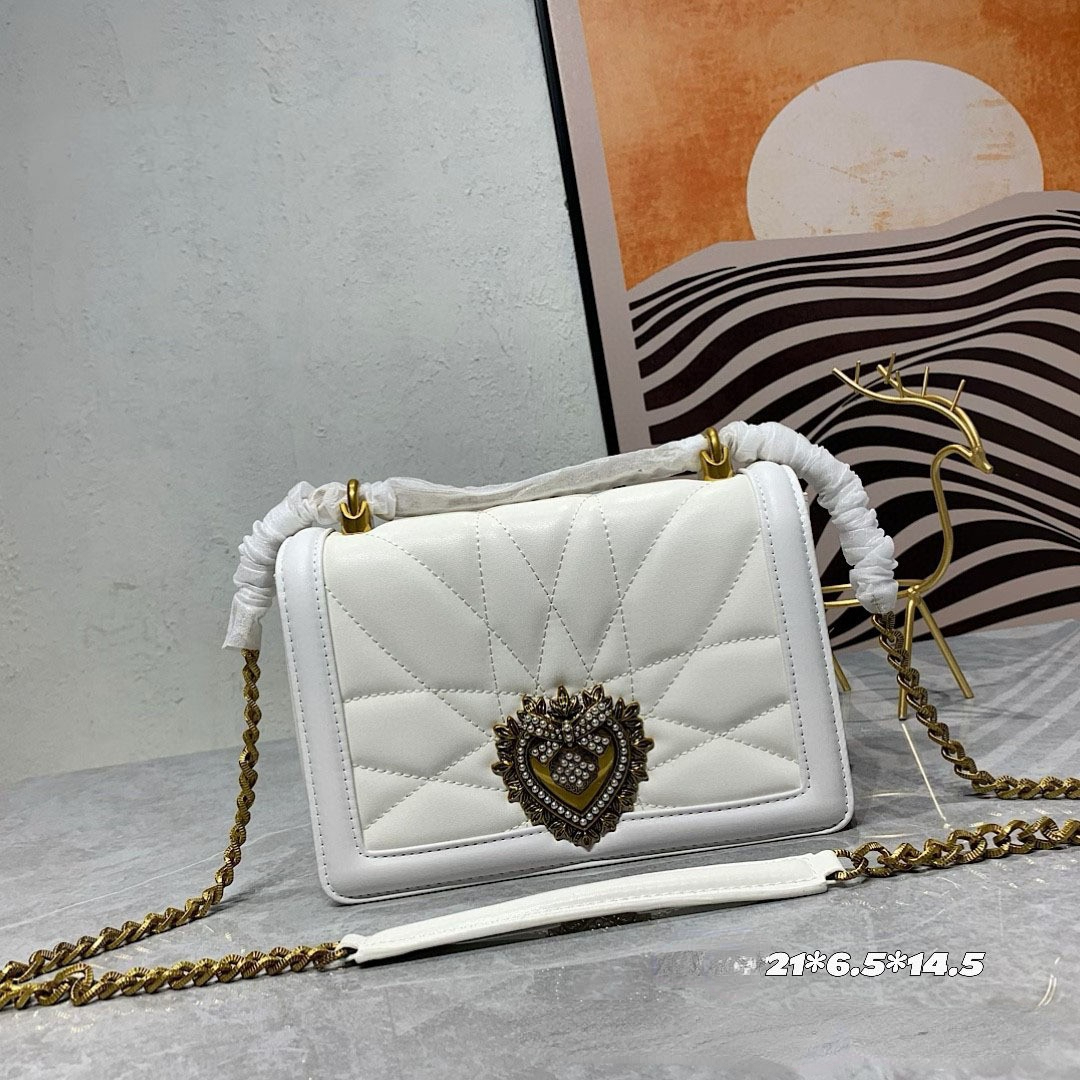 Luxury Women's Crossbody Bags Genuine Leather Cowhide Chain Bag Brand Pearl Button Evening Bag