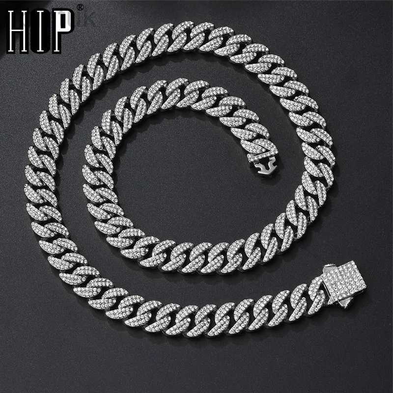 Chain HIP HOP 10MM Cuban Link Chain 2Row Iced Out Rapper Heavy Necklaces Bracelet For Men Women Choker Jewelry Spring Clasp d240419-image-967099022