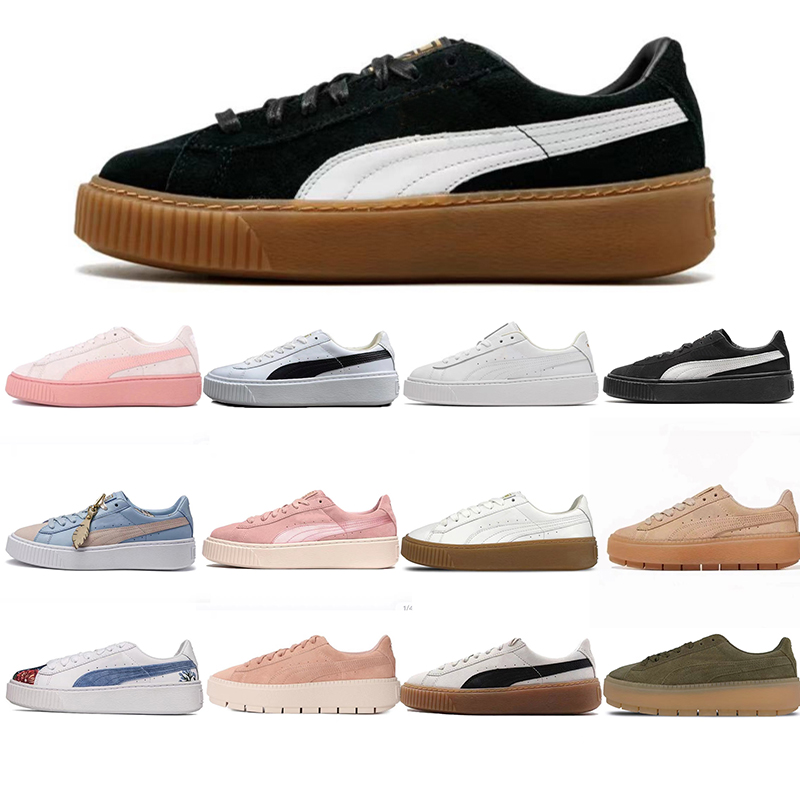 designer shoes mens womens V2 V3 classic pumaa suede Black Gum white brown pink purple men women casual shoe trainers sneakers 35.5-45