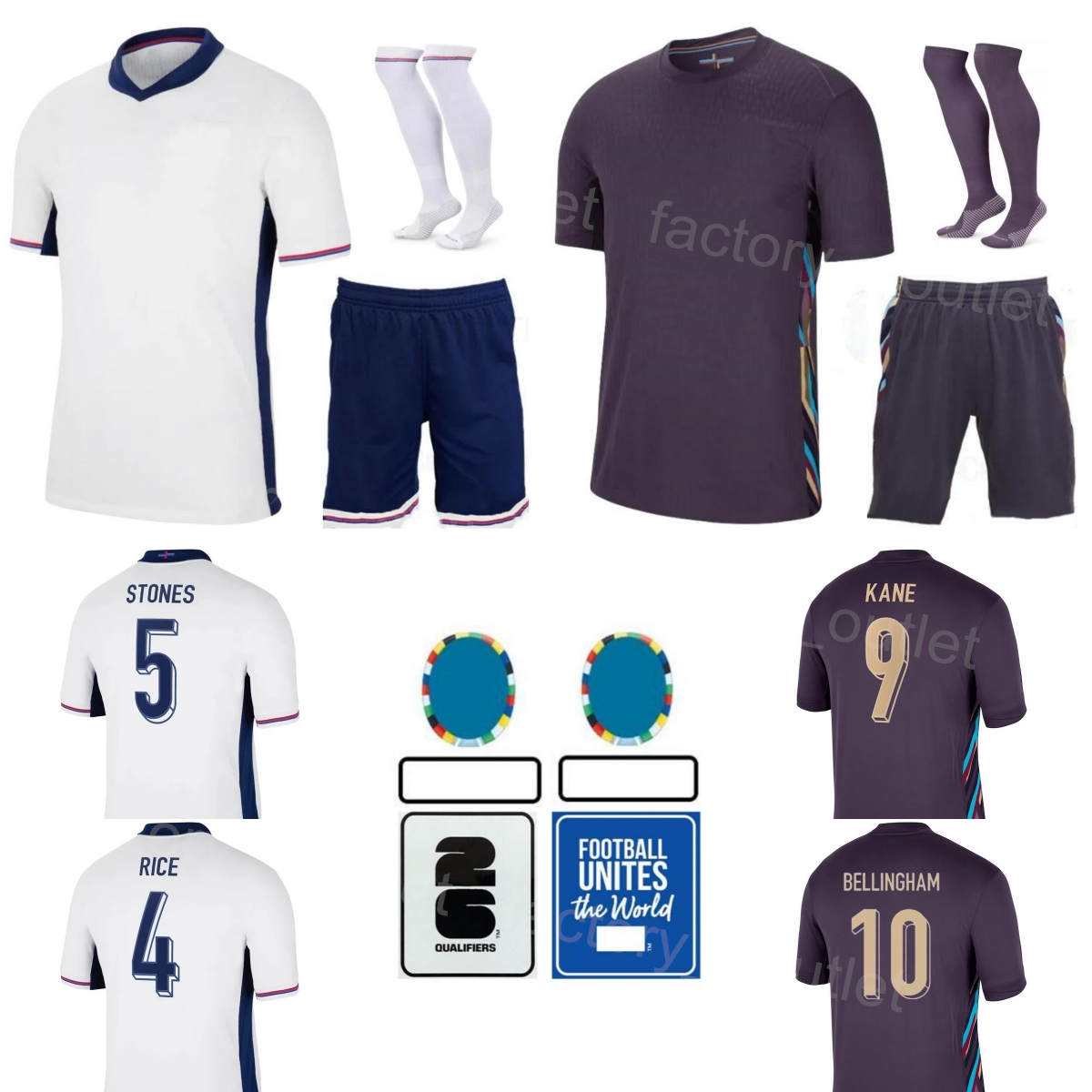 Kids Mans National Team 1 Pickford Soccer Jerseys 2 Konsa 3 Chilwell 9 Kane 14 Henderson 10 Bellingham 17 Toney 7 Foden 4 Rice Euro Cup 2024 Kits