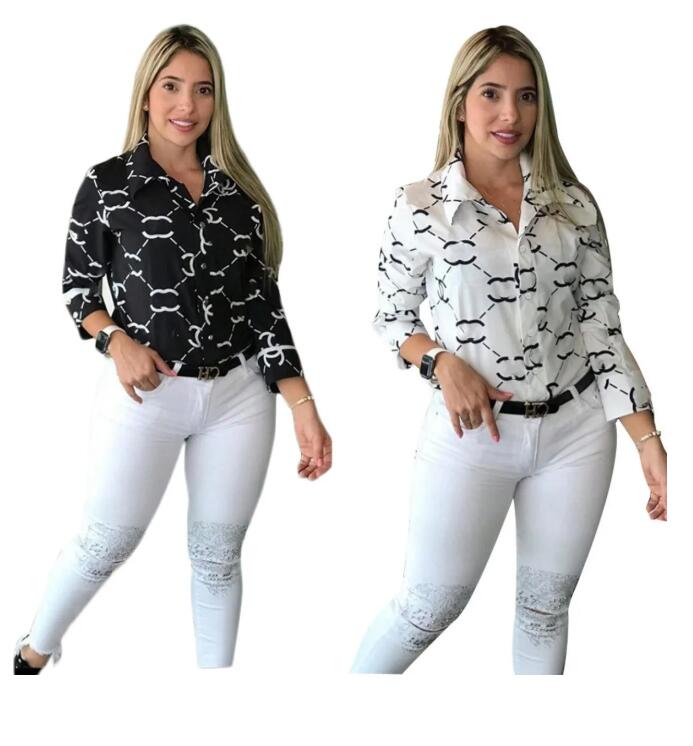 Robe de créateur Femmes Blouses Shirts Abel V Neck Murachon Imprimer des chemises blanches