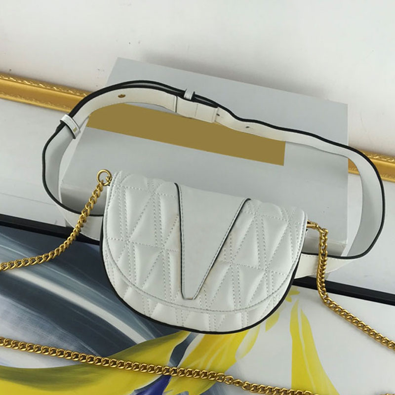 Sacs de taille de poche de qualité supérieure sac à bandoulière à chaîne unie à bandoulière en cuir authentique bouton magnétique mini sac à main