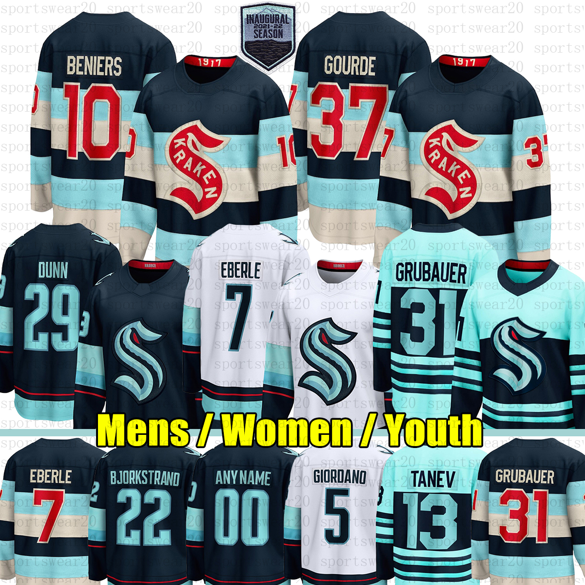 29 Vince Dunn 2024 Winter Classic hockey jersey 10 Matty Beniers seattle Jordan Eberle Kailer Yamamoto Oliver Bjorkstrand Jared McCann kraken Eel-image-928624419