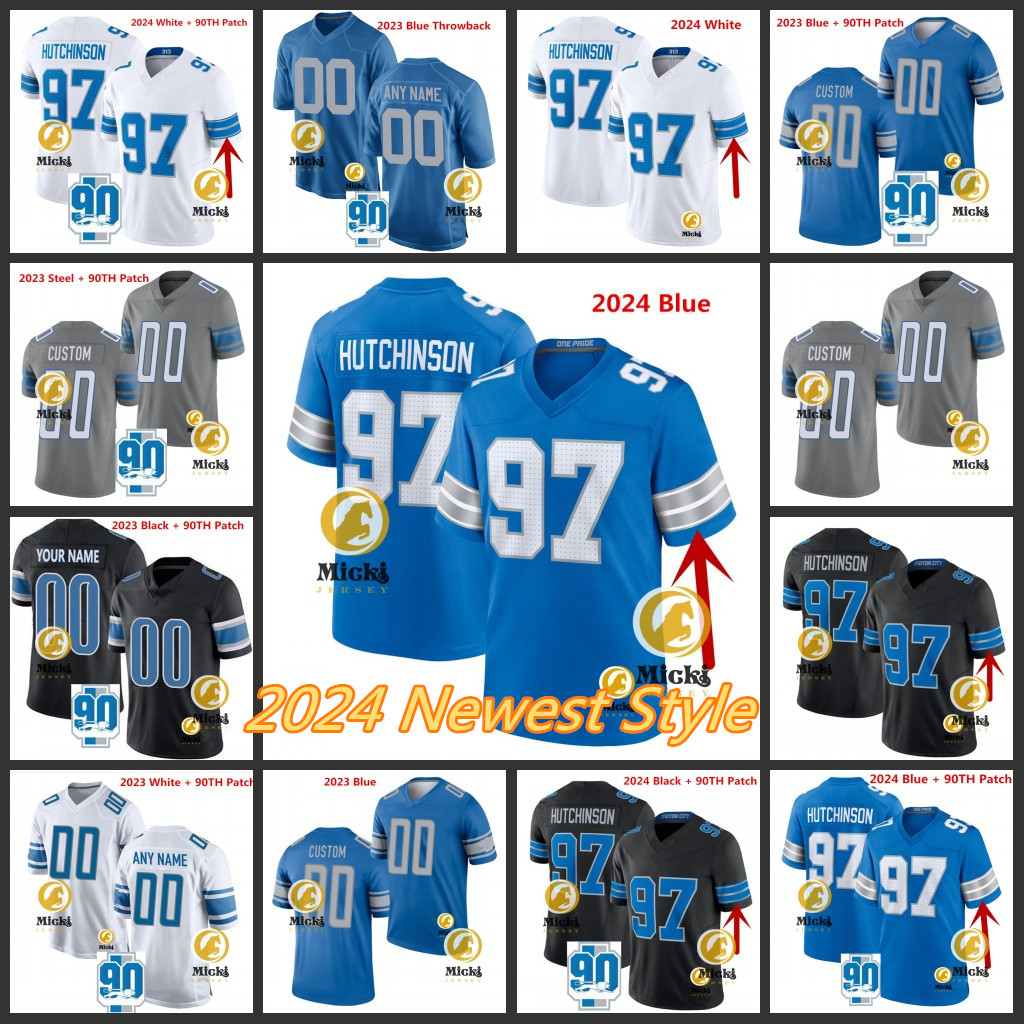 Jared Goff Penei Sewell Graham Glasgow Football Jersey Custom cousé 11 Kalif Raymond 14 Amon-Ra St. Brown 91 Levi Onwuzurike Malcolm Rodriguez Al