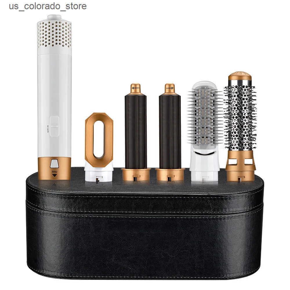Electric Hair Brushes Electric Hair Dryer with Electric Curling Iron 5 in 1 Hair Curler Dryers Curling Rollers Hair Curler with Straightening Bru-image-1033978631