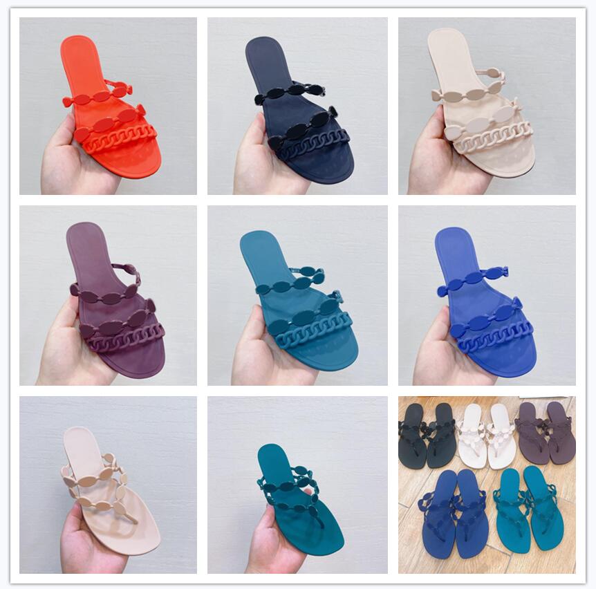 Beach slippers Classic Flat heel Summer Designer Fashion flops leather lady Slides women shoes Hotel Bath Ladies H27389 18369-image-967507871