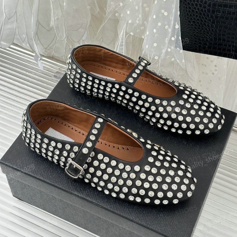 10A Premium Quality Designer Ballet Shoes for Women Spring Summer Autumn Flat Sole Shoes with Cross Belt 25902-3-5-1-7-image-967606435