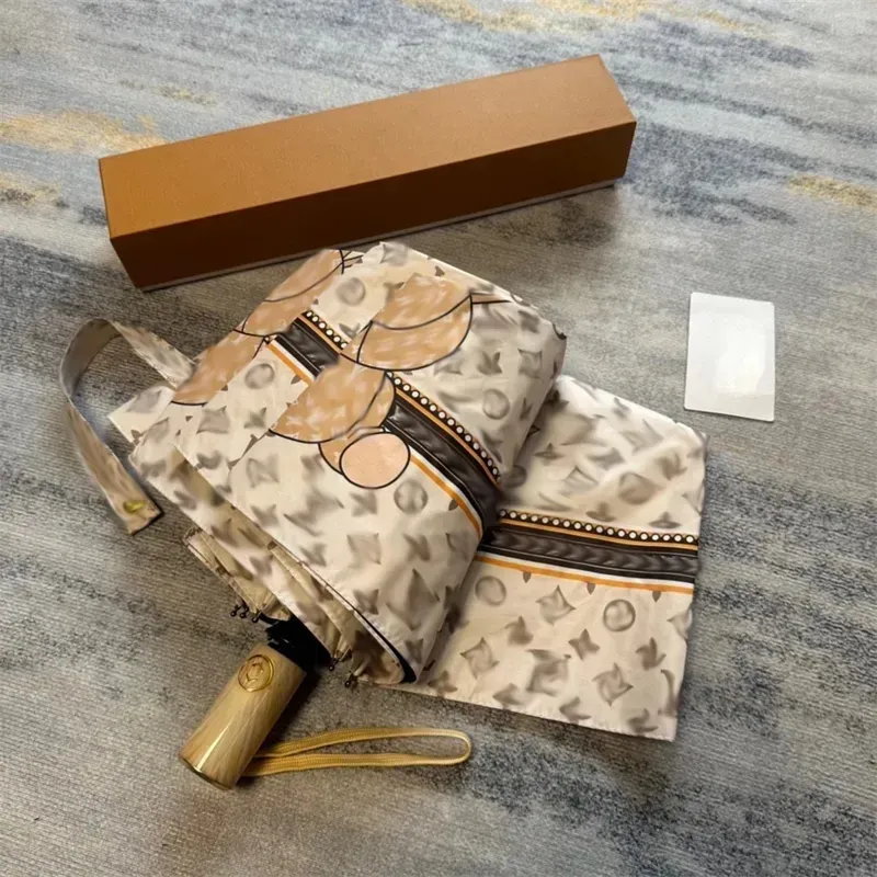 Luxury designer umbrella with unique rabbit print automatic sunshade umbrella folding umbrella M260303-image-1096023406