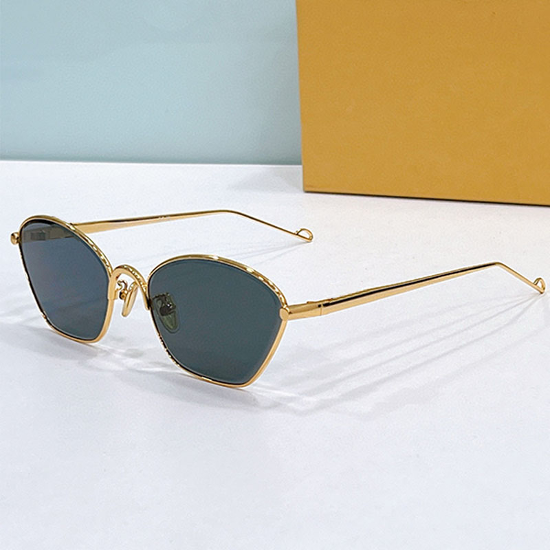 New Luxury Anagram Hexagonal Sunglasses Luxury Metal Rose Gold Frame Cat Eye 40115U High End Elegant Ladies Mini Outdoor Protective Glasses UV400