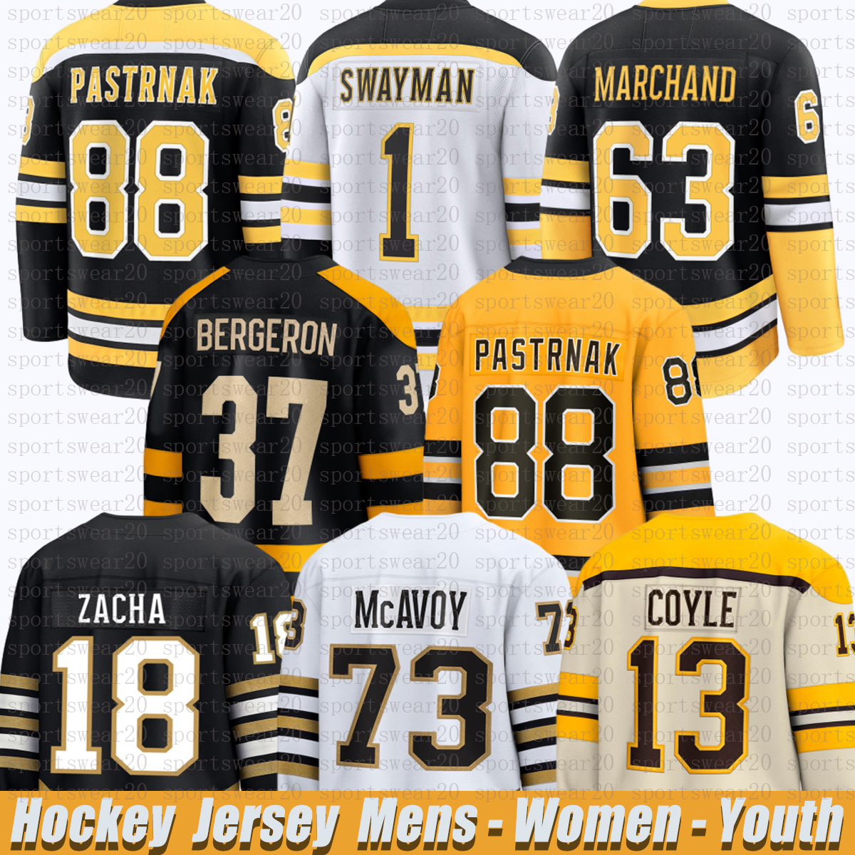 88 David Pastrnak bostons hockey jersey bruins jersey Brad Marchand Patrice Bergeron Charlie McAvoy Charlie Coyle Jeremy Swayman Elias Lindholm B-image-929895457