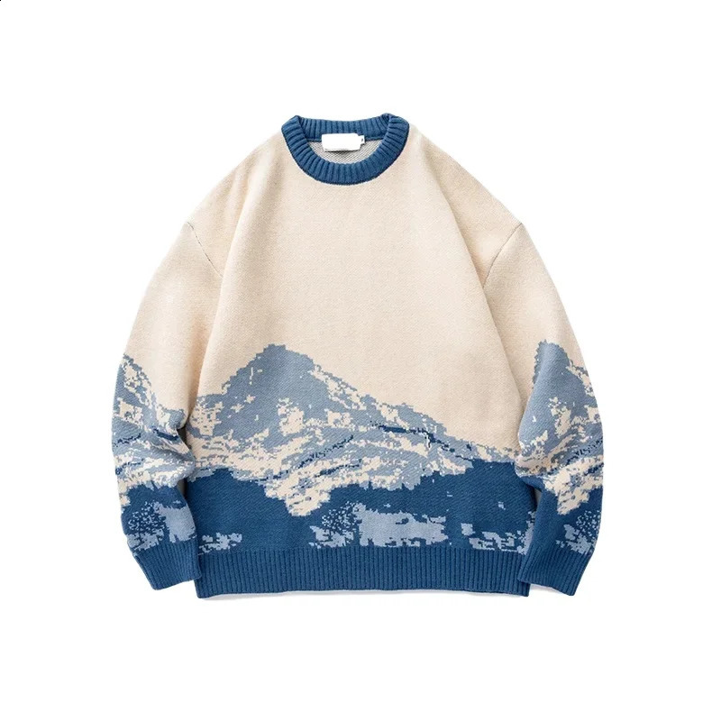 Mens Sweater Korean Fashion Round Neck Loose Sleeved Knitted Pullover High Quality Casual Male Sweaters Men Clothing 241107Z