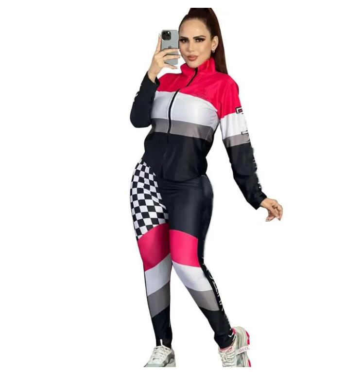 Women's Tracksuit Two Piece Running Set Stripe Top Sweatpants Women Sports Suit Casual Set-image-789980264