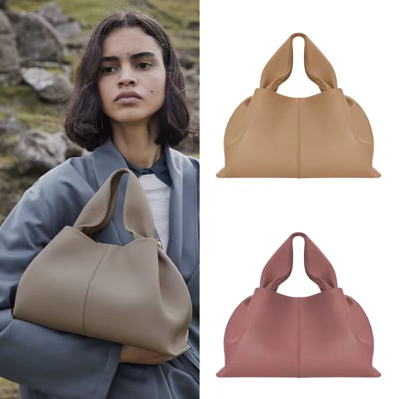 Tonca Textured Backpack Camel Numero Un Nano Ma Le Cyme Handbag Women's Crossbody Bag Women's Handbag Leather Bag Luxury Cloud Bag-image-967761439