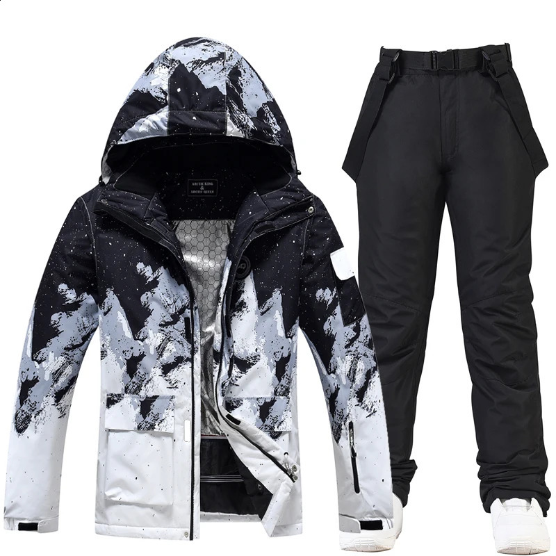 Bastolo da neve per ghiaccio indossare abiti da snowboard inverno inverno inverno costumi da esterno set da sci Pants cinguetti per uomo e donna 241