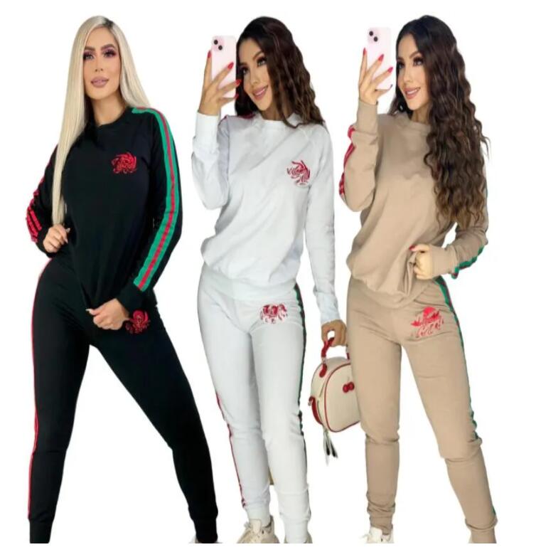 NEW Women&#039;s Tracksuit Sweater Knit Designer Two Pieces Sets For Lady Outwears Hoodie sports jogging suits Sportswear-image-797852171