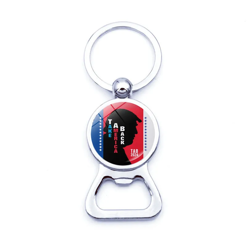 2024 Trump Party Favor American Election Bottle Key Buckle Metal Key Ring Pendant Beer Bottle Opener