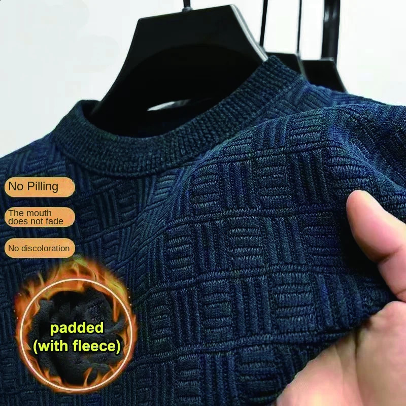 Mens Casual Sweater Thickened Knitted Pullover Fashion Male Autumn and Winter Warm Top Knitwear Clothing 4XL 241107Z