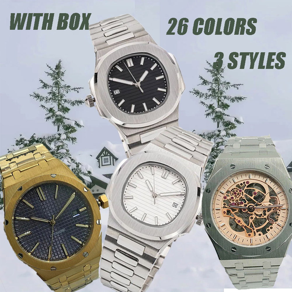 watch mechanical movement mens designer watches stainless steel bracelet white rose gold skeletonized dial business sapphire luminescent 41mm with b