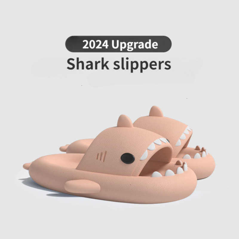 2024 New Summer Man Women Shark Slippers CoupleS Thick Bottomed Home Bathing Slipper Indoor Household Kids Slides Flip Flops A97
