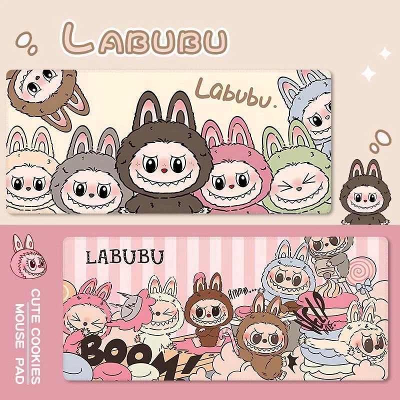Kawaii cartoon mouse cute Labubu game lock edge mouse pad high-definition printing desktop carpet XXL carpet pad 900x400mm Y241121-image-1034211908