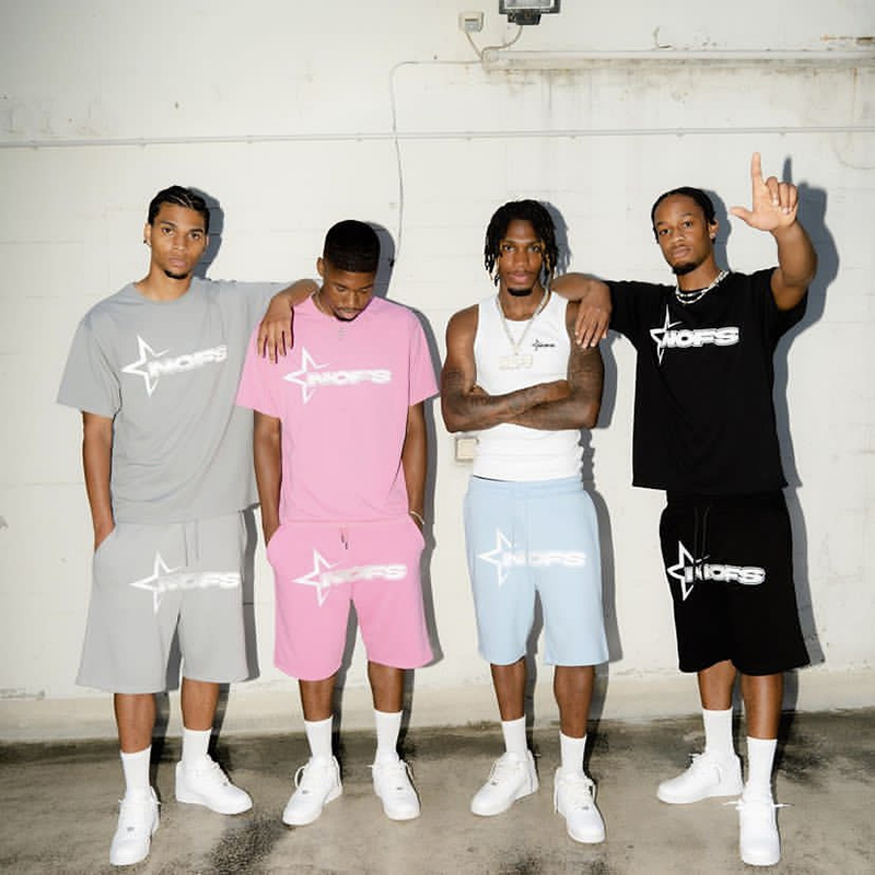 Men's Tracksuits Letter Print Summer Men's and Women's Sports Vintage Trend Hip Hop Punk T-Shirt Shorts Two Piece Set-image-968154918
