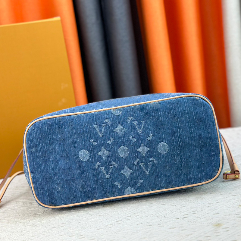 Luxury handbag Designer Denim Totes bag shoulder tote Genuine leather for women&#039;s fashion High quality Travel Large capacity Axillary pouch-image-968198887