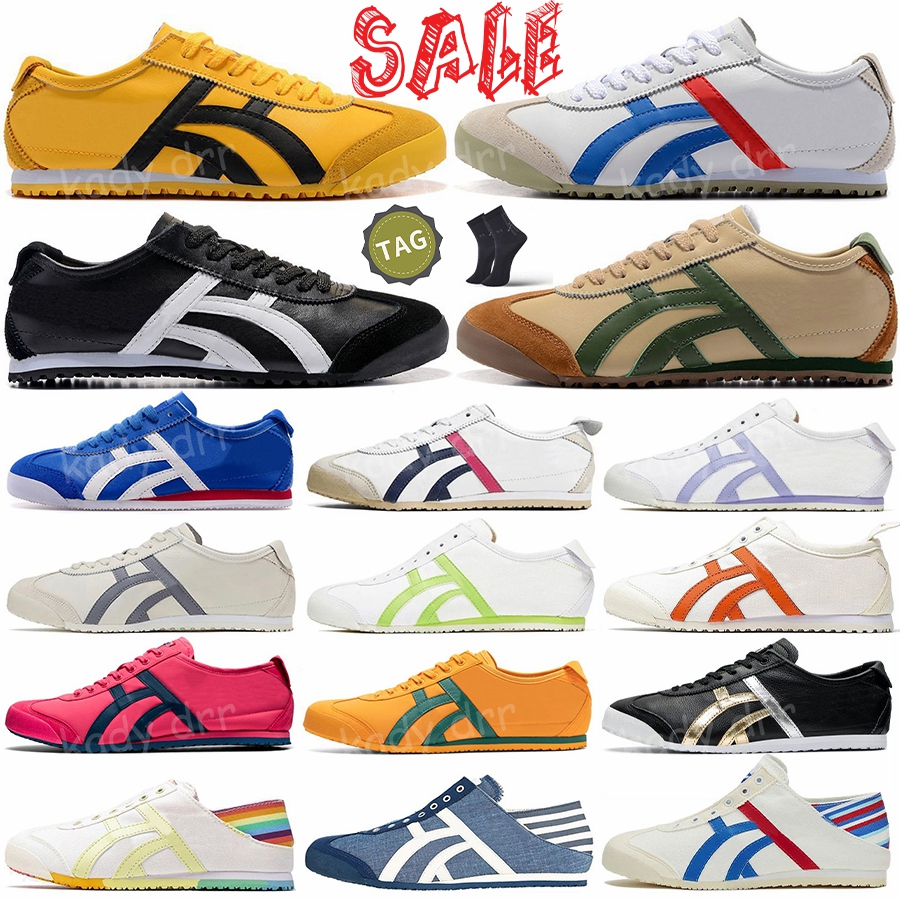 Tiger Mexico 66 Slip On Classic Casual Shoes Women Men Pink Green Black White Blue Yellow Loafer Sport Sneakers-image-940930861