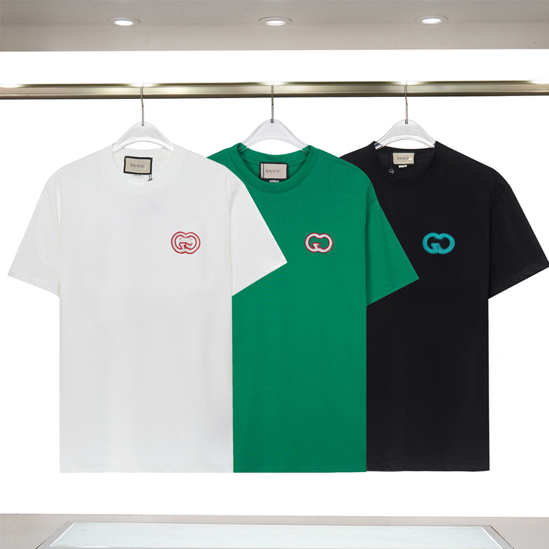 Men&#039;s Summer tshirt Designer crew neck T-shirt Short Sleeve top Simple Green Black White S-2XL Embroidery Sports casual Breathable quick dry-image-968162863