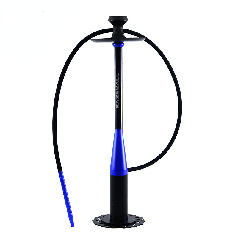 Arab Hookah Set with Bong Narguile Accessories Metal Shisha Pot Water Pipe Single Tube Alloy Middle Pole Air Outlet Baseball Style Sheesha for Sm-image-1097650309