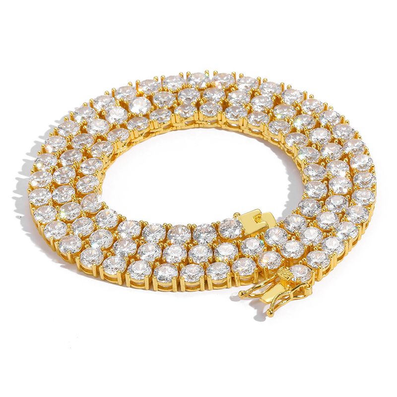 Concepteur de tennis pour femmes Collier plaqué en acier en titane 5 mm de largeur glacée Rock Hip Hop Rock Gold Mens Jewelry Woman Gift