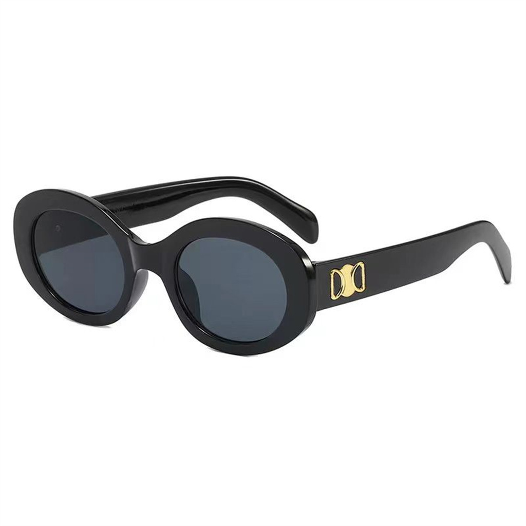 Beach Sunglasses Women Oval Frame Designer Sunglasses Metal Mirror Legs Green Lens Sunglasses Retro Small Round Frame Sexy journey Little Women G-image-968319156