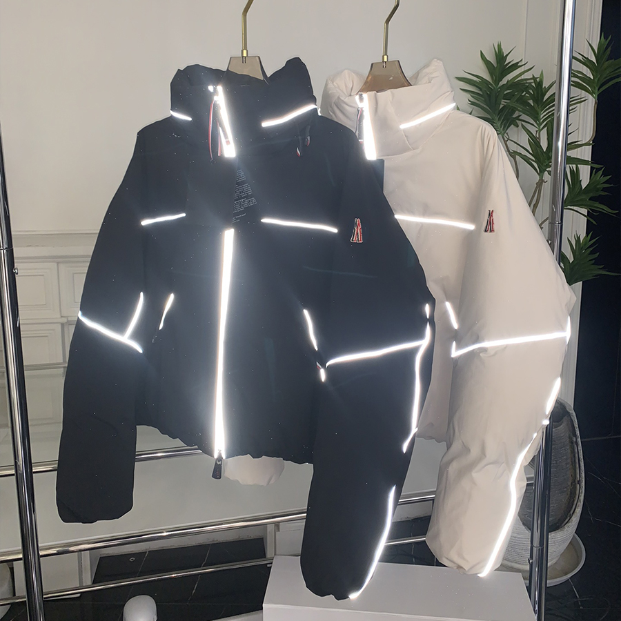 Designer Skiing Down Jacket Coat Fashionable Classic Style Regular Warm Skiing Jacket Thick And Classic Women Casual Retro Reflective Lines